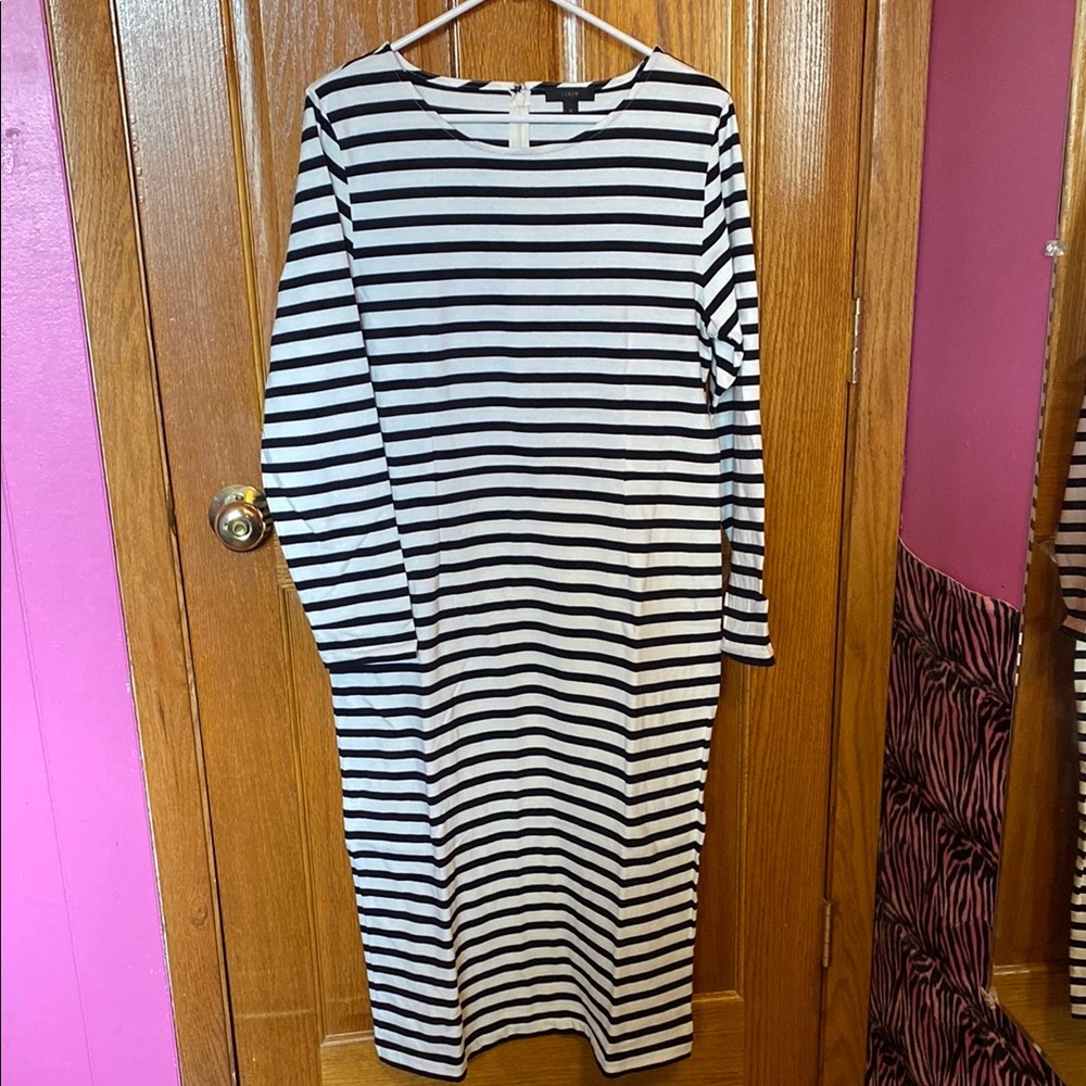 Striped Black and White J Crew Dress